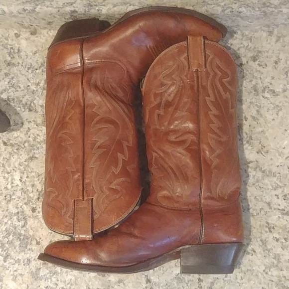 Justin Whiskey Brown Cowboy Boots 9 EE - Picture 2 of 8